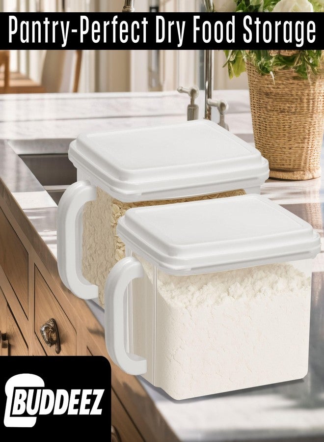 Buddeez Cereal Containers Storage - Airtight Food Storage Containers with Lids - BPA Free Plastic Food Dispenser 21 Cup White - Image 5