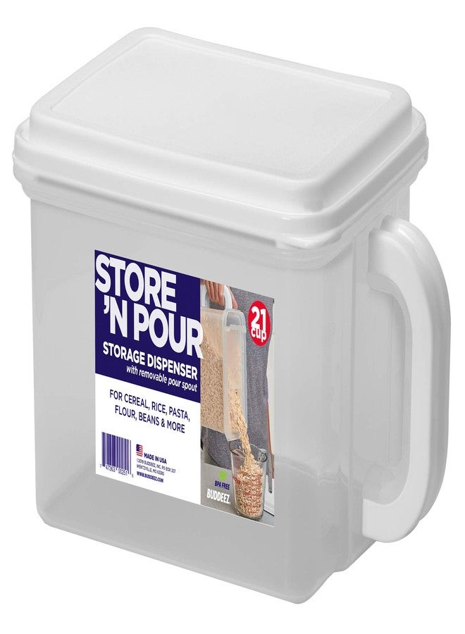 Buddeez Cereal Containers Storage - Airtight Food Storage Containers with Lids - BPA Free Plastic Food Dispenser 21 Cup White - Image 4