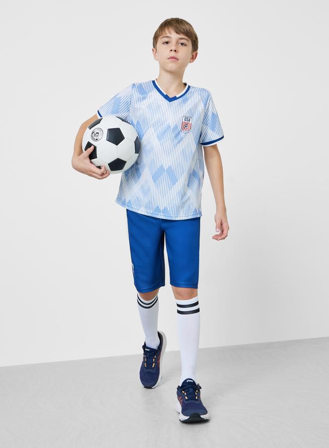 Styli Teen USA Print Jersey T-Shirt and Shorts FIFA Football Set - Image 1