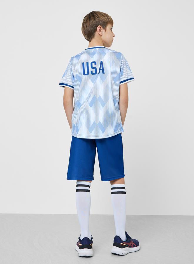 Styli Teen USA Print Jersey T-Shirt and Shorts FIFA Football Set - Image 3