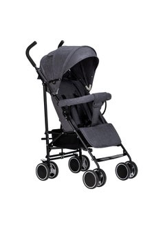 Chicco gray crutch stroller with double padding for the child's comfort while sitting and sleeping and has a storage basket for the child's essentials during the trip