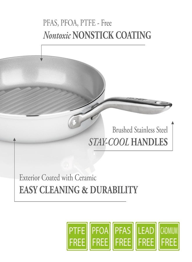 TECHEF - CeraTerra Collection, 12" Ceramic Nonstick Grill Pan (PTFE, PFAS, and PFOA Free), Made in Korea (12-in Grill Pan) - Image 5