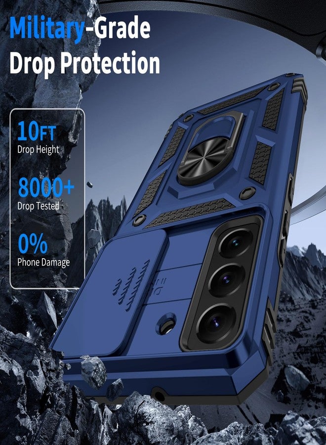 Weycolor for Samsung Galaxy S22 Plus Case with Camera Lens Cover, HD Screen Protector, 10 FT Military Grade Drop Protection, Magnetic Ring Holder Kickstand Protective Phone Case, Navy Blue - Image 4