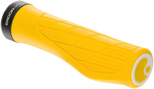 Ergon GA3 Ergonomic Lock-On MTB Grips – Winged Design for Mountain Bike Comfort and Wrist Support, Yellow Mellow, Small - Image 1