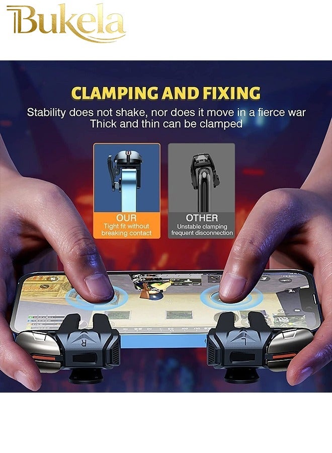 كيلا مشغل ألعاب الهاتف المحمول، مشغل ألعاب بستة أصابع، أزرار معدنية حساسة لإطلاق النار من أجل PUBG/Fortnite/Call of Duty/Rules of Survival والعديد من الألعاب الأخرى (يتضمن قطعتين من أكمام الأصابع) - Image 4