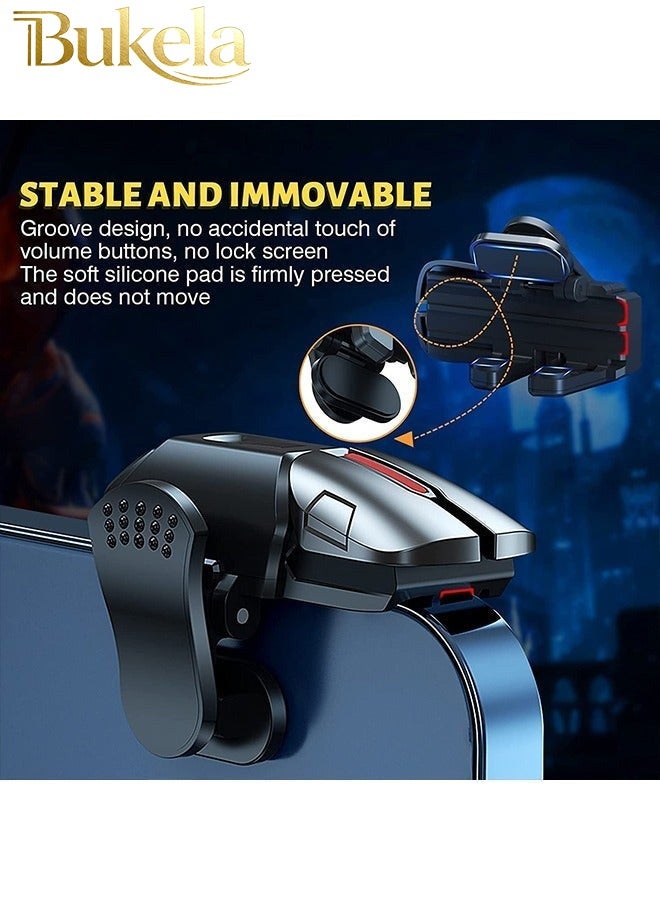 كيلا مشغل ألعاب الهاتف المحمول، مشغل ألعاب بستة أصابع، أزرار معدنية حساسة لإطلاق النار من أجل PUBG/Fortnite/Call of Duty/Rules of Survival والعديد من الألعاب الأخرى (يتضمن قطعتين من أكمام الأصابع) - Image 5