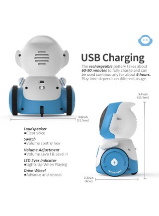 GILOBABY Robot Toys, Rechargeable Smart Talking Robots for Kids, Intelligent Robot with Voice Controlled Touch Sensor, Singing, Dancing, Recording, Repeat, Birthday Gifts for Boys Ages 6+ Years (Blue) - pzsku/ZEBB6367E8398CF168EC6Z/45/_/1729172114/04649d67-5043-4709-941d-b082b9be737f