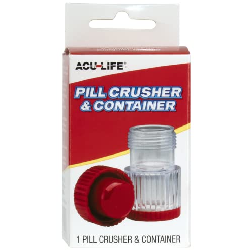 Acu-Life Pill Crusher and Grinder, Daily Usage, Safely Crushes Pills, Vitamins, Tablets, Accurate and Easy to Use, Includes Storage Container, Transparent/Red, BPA Free - Image 3