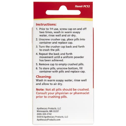 Acu-Life Pill Crusher and Grinder, Daily Usage, Safely Crushes Pills, Vitamins, Tablets, Accurate and Easy to Use, Includes Storage Container, Transparent/Red, BPA Free - Image 5