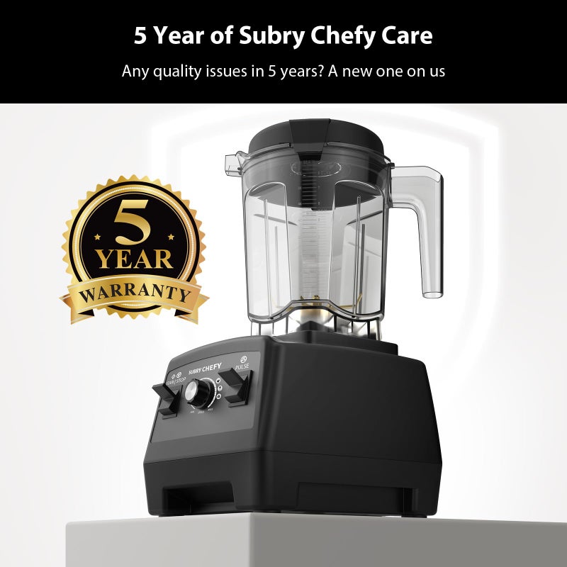Subry Chefy Countertop Blender Pro 2000W, Professional High-Speed Blender with Powerful Brushless Motor, 25-Speed, 68oz, Heavy Duty Kitchen Blender for Smoothies, Ice Crushing & Food Prep, Black - Image 3