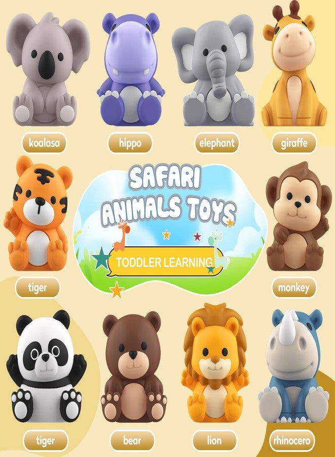 AuroTops Toddler Toy for 1 2 3+ Years Old, Learning Toy for Toddlers with 20PCS Safari Animal Toy, Montessori Educational Toy for Kids, Easter Gift Toy with 10 Animals &10 Houses for Babies Boys Girls - Image 2