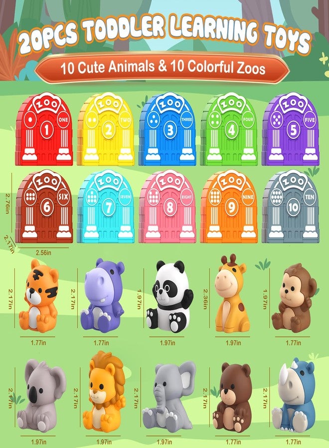 AuroTops Toddler Toy for 1 2 3+ Years Old, Learning Toy for Toddlers with 20PCS Safari Animal Toy, Montessori Educational Toy for Kids, Easter Gift Toy with 10 Animals &10 Houses for Babies Boys Girls - Image 3