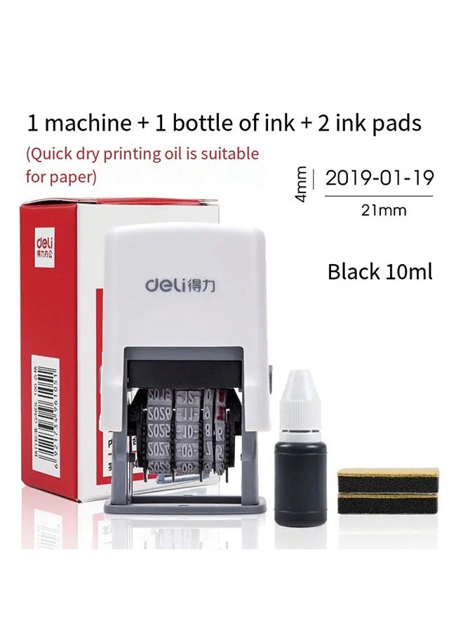 Deli 79951 Adjustable Date Stamp with Auto-Inking - Year, Month, Day & Time Stamp, Includes 1 Machine, 1 Ink Bottle, 2 Ink Pads (Quick-Dry Ink for Paper) - pzsku/ZEBB675AC867CEE83A9C6Z/45/_/1727791767/45d3015b-d5de-4474-aa39-c4b7db9a3c1e