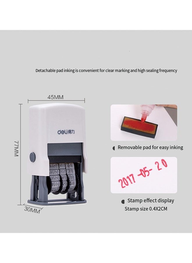 Deli Deli 79951 Adjustable Date Stamp with Auto-Inking - Year, Month, Day & Time Stamp, Includes 1 Machine, 1 Ink Bottle, 2 Ink Pads (Quick-Dry Ink for Paper)  - Image 2