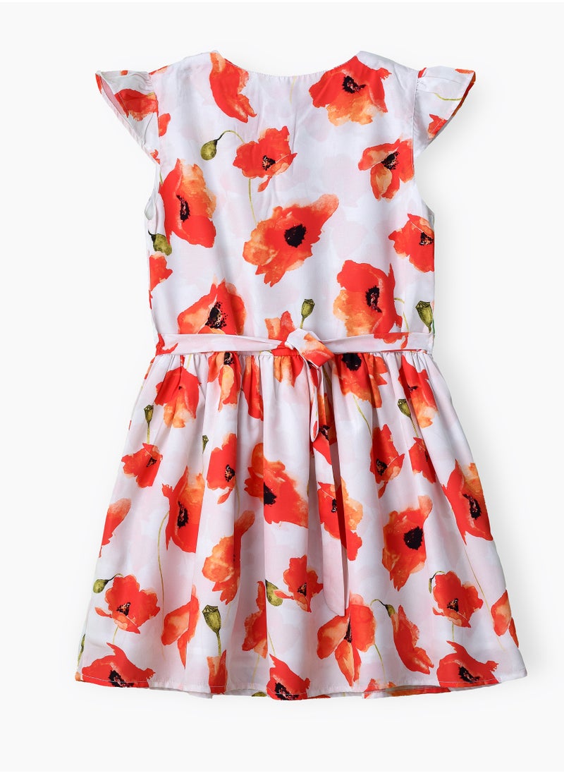 Jelliene Girls Poppy Floral Button Front Dress  - Image 2