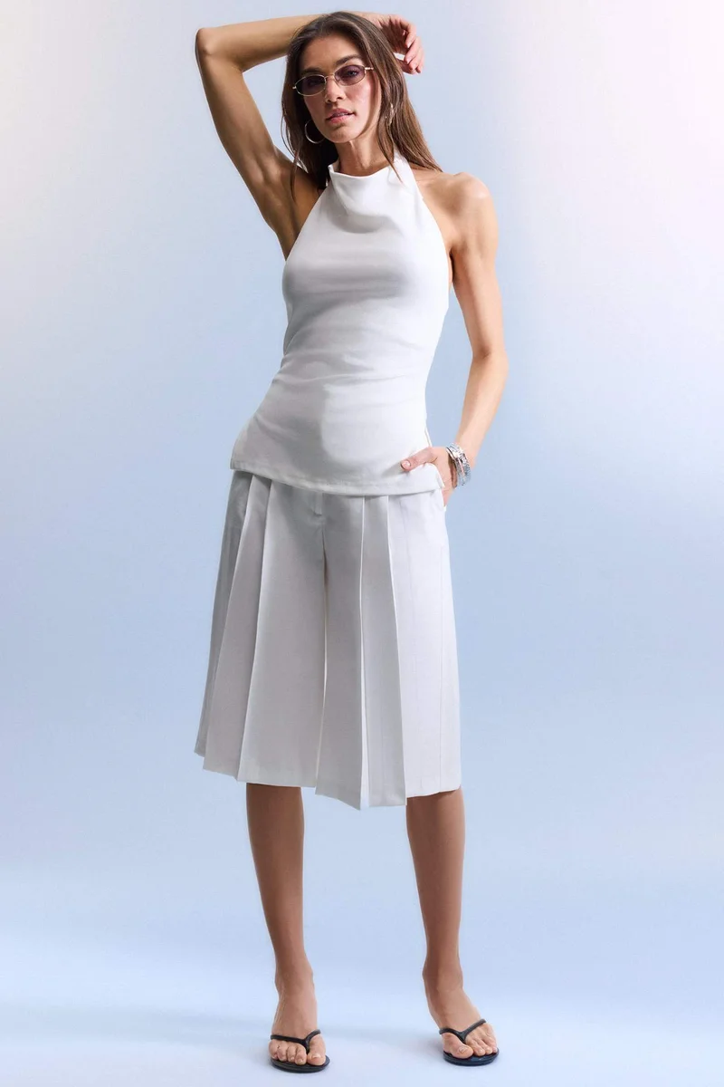 ديفاكتو Slim Fit Halter Collar Tank Top
