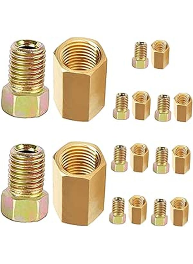 18 Pieces Brake Line Fittings Kit Thread Tube Assembly Replacement With Copper Washers - Image 1