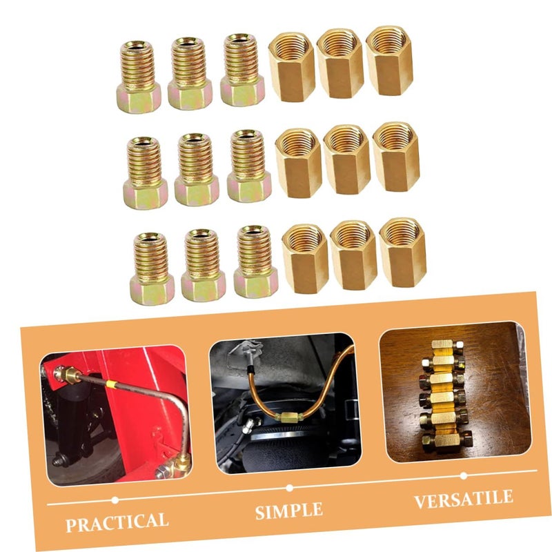 18 Pieces Brake Line Fittings Kit Thread Tube Assembly Replacement With Copper Washers - Image 4