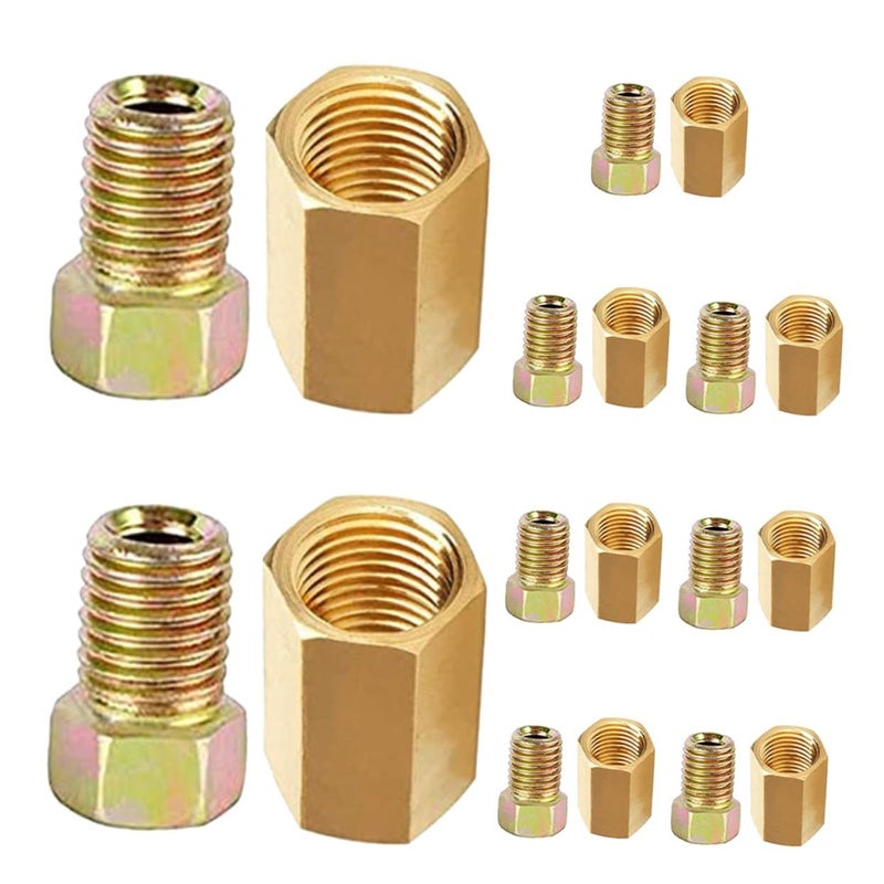 18 Pieces Brake Line Fittings Kit Thread Tube Assembly Replacement With Copper Washers - Image 2