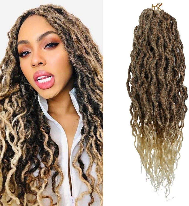 DSOAR Goddess Faux Locs Crochet Braid Hair 6Packs 24Inch Dreadlock Synthetic Extensions Ombre Bohemian Hair Locs Afro Dreadlock - Image 1