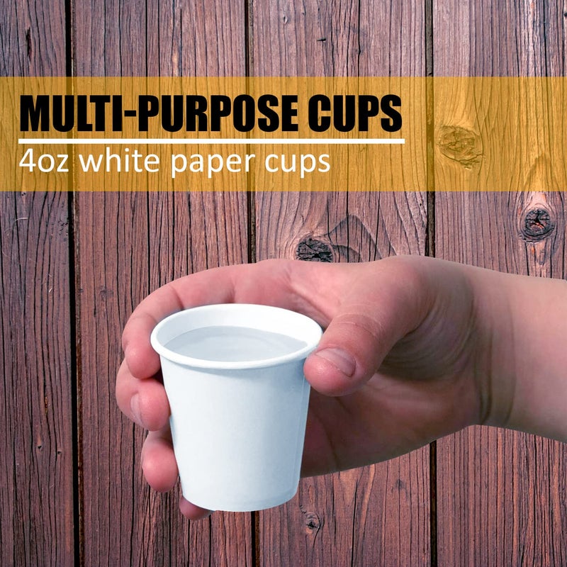 Smygoods White Paper Hot Cups  Paper Hot Cups with Lids  4oz  Coffee Cups  & Tea Cups 100 Pack - Image 5