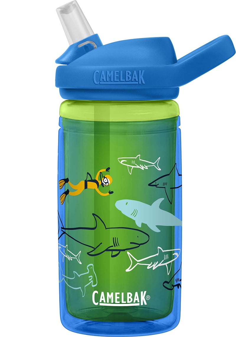 CAMELBAK زجاجة كاملباك إيدي+ للأطفال معزولة خالية من BPA، 14 أونصة، سمك القرش الغواص - Image 1