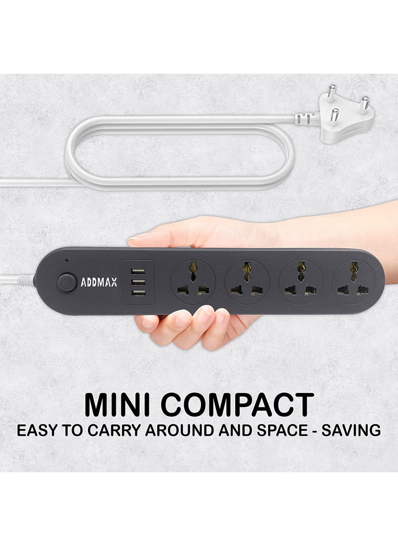 ADDMAX ADDMAX Extension Cord with USB Port 10Amp 220V5060Hz 4 Socket Outlet with 3 USB Port Fire Flame Proof USB Charging Port18 Meter Cord Multi Plug Power Strip Extension Board  - Image 3