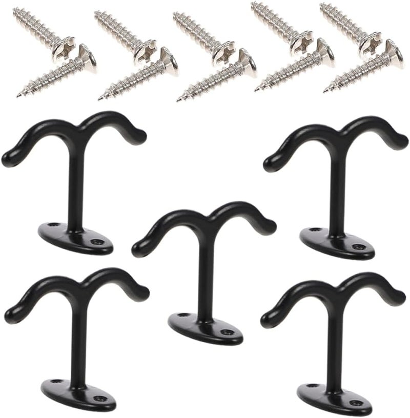 خطافات سوداء ثقيلة فوق الباب للملابس والمعاطف والقبعات والمظلات وحامل التعليق الحائطي - Image 1