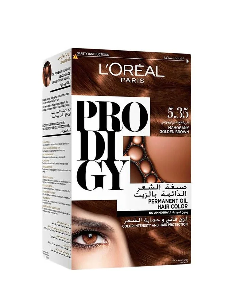 L'OREAL PARIS Prodigy Permanent No Ammonia Hair Colour - 5.35 Mahogany Golden Brown