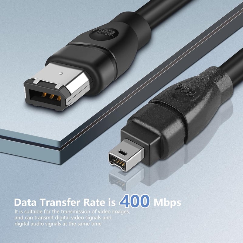 PASOW Firewire Cable 4 Pin to 6 Pin iLink DV Cable Firewire 400 IEEE 1394 Cord for Computer to Digital Camera Camcorder - 6 feet - Image 4