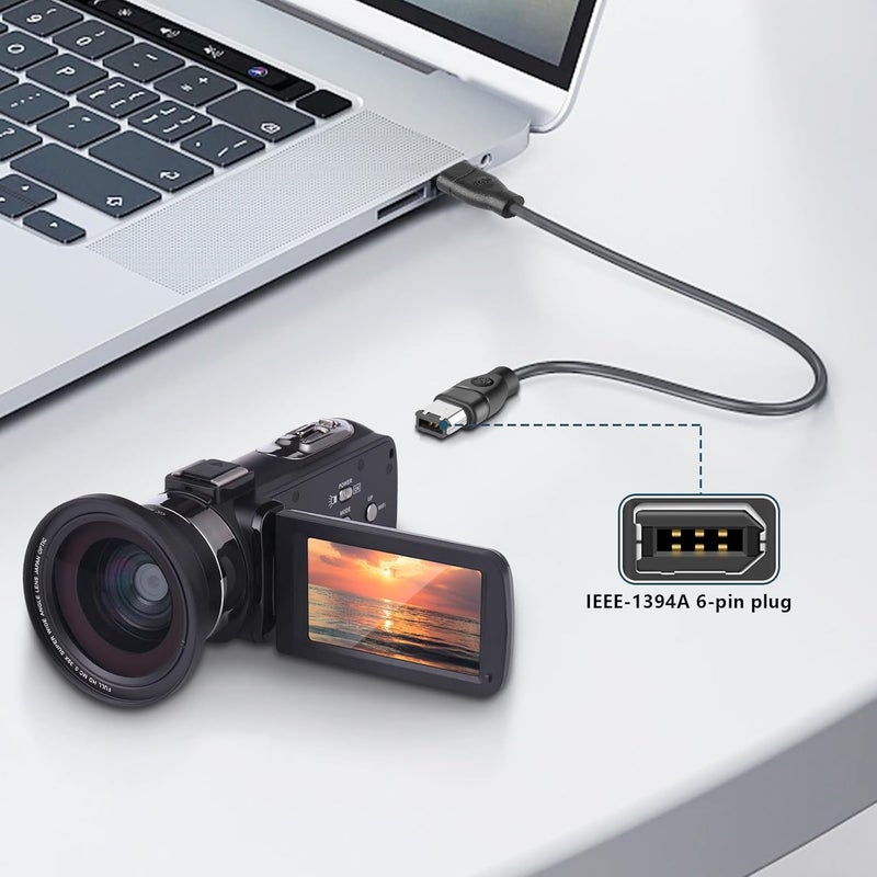PASOW Firewire Cable 4 Pin to 6 Pin iLink DV Cable Firewire 400 IEEE 1394 Cord for Computer to Digital Camera Camcorder - 6 feet - Image 3
