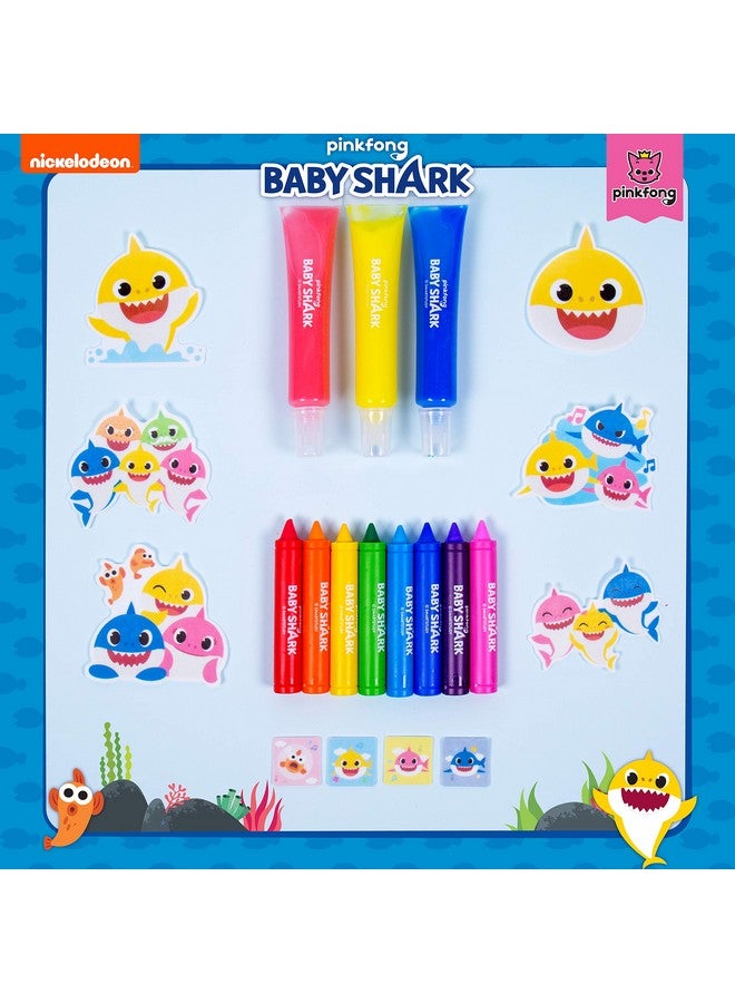 BABY SHARK Baby Shark Bath Art Creations Play Set for Kids & Toddlers - Draw Washable Artwork During Bathtime or Shower Time - Dissolvable & Washable Paints, Crayons & Stickers for Kids Ages 3, 4, 5, 6 - Image 2