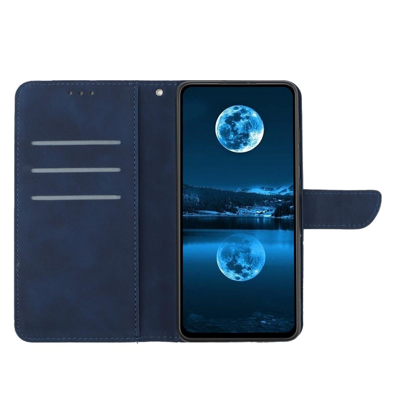 HuHa Case Cover For Infinix Hot 50 5G Stitching Embossed Leather Phone Case(Blue) - Image 3