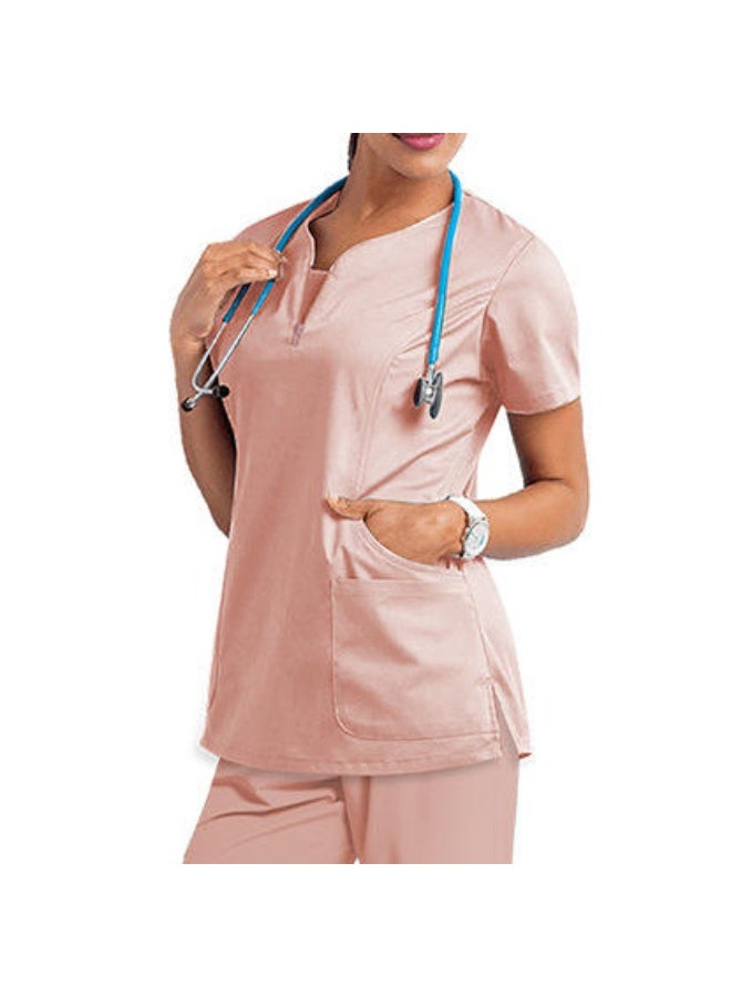 Loquat Womens Medical Scrubs Set Medical Uniform Set Pink - Image 2