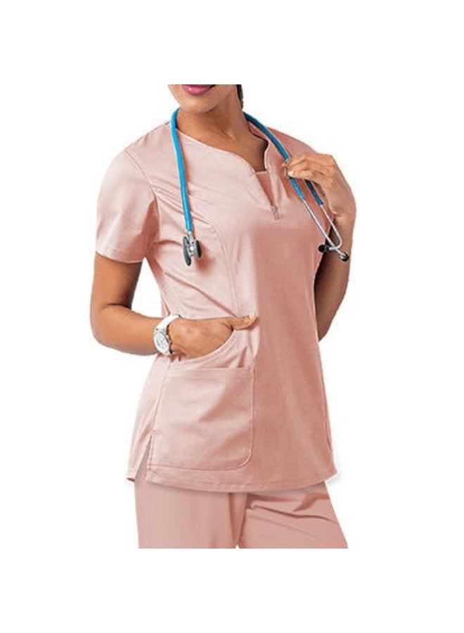Loquat Womens Medical Scrubs Set Medical Uniform Set Pink - Image 1