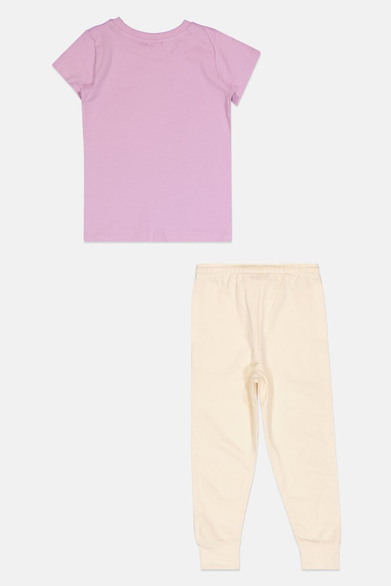 nickelodeon Kids Girl 2 Piece Graphic Print Pajama Top And Bottoms Set, Lavender - Image 2