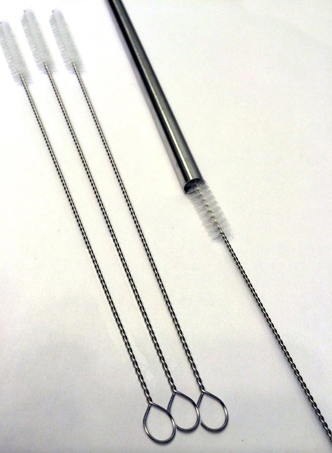 CocoStraw Drink Straw Cleaning Brush - Set of 4 Stainless Steel Brushes for Drinking Straws, Tumblers, Sippy Cups and More! - Image 1