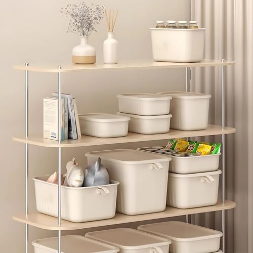 KREPS® Multi Purpose Plastic Storage Bins Stackable Organizer Boxes with Lids, Stackable Crates for Home & Kitchen, items like books, clothes, snacks, toys. (ALL SIZE COMBO, ALL) - Image 3