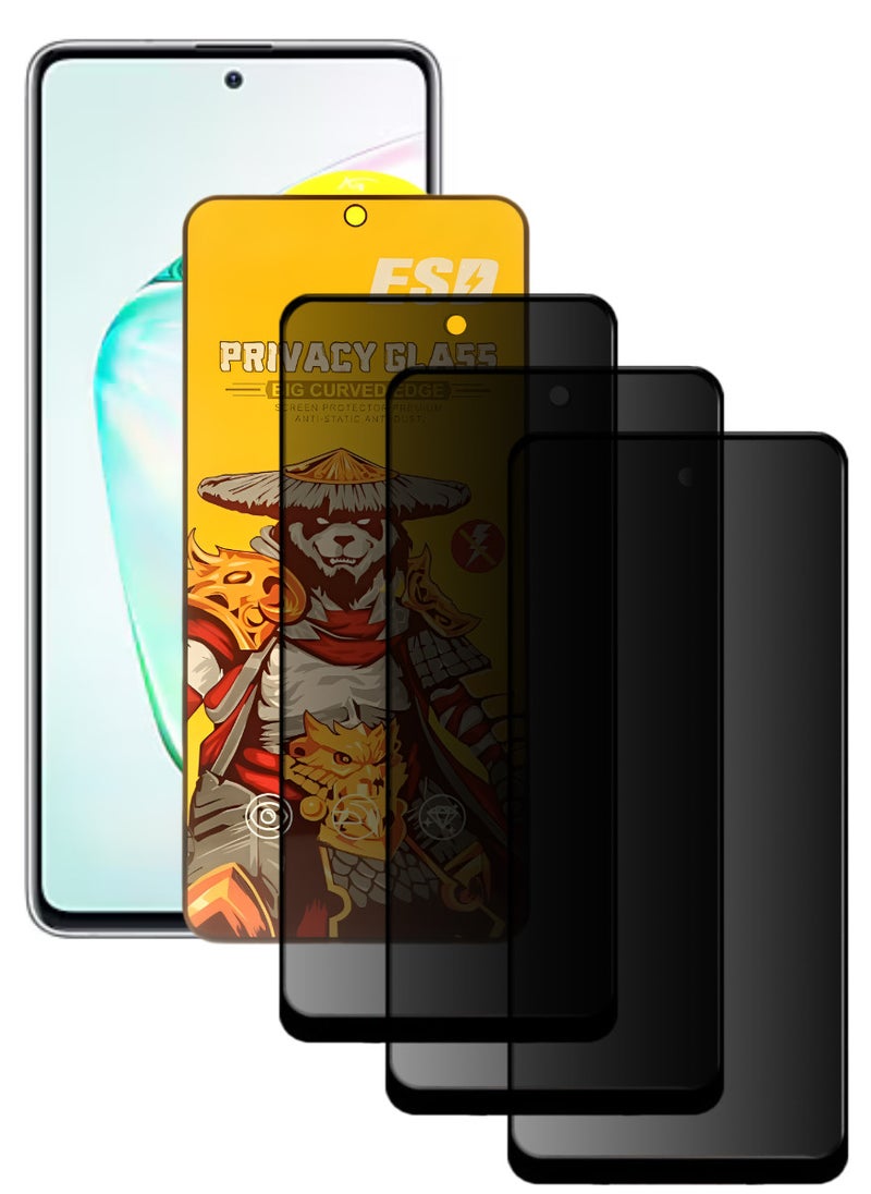 ESD 3 Pieces Tempered Dustproof Privacy Glass Screen Protector Compatible For Samsung Galaxy Note 10 Lite - Image 1