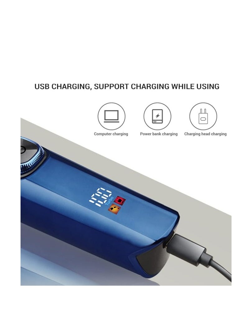 HTC Hair Clipper, Beard Trimmer with 2 Speed Settings, USB Rechargeable Cordless T-Shape Shaver with LED Display and 3 Combs, AT588