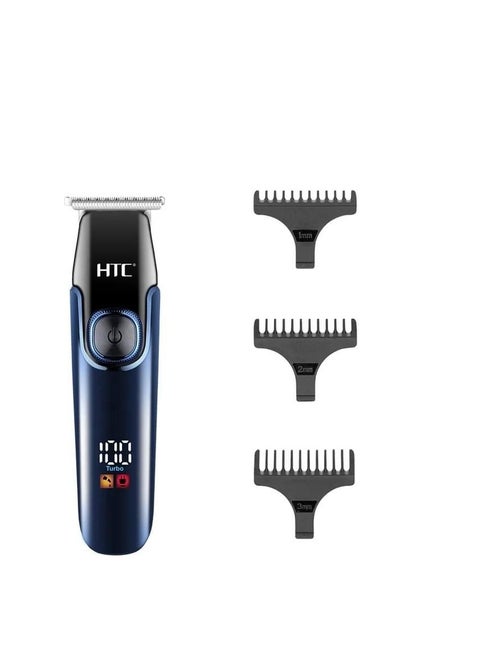 HTC Hair Clipper, Beard Trimmer with 2 Speed Settings, USB Rechargeable Cordless T-Shape Shaver with LED Display and 3 Combs, AT588