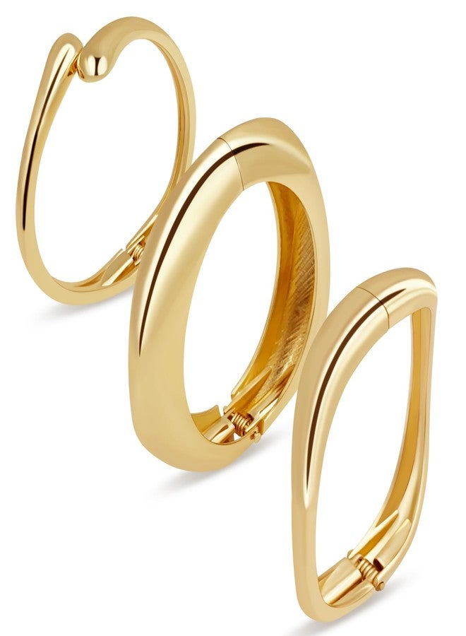 KOLODOGO Chunky Cuff Bangle Bracelets for Women Irregular Hinged Arm Cuff Open Hammered Wide Bracelet as Jewelry Gift - Image 1