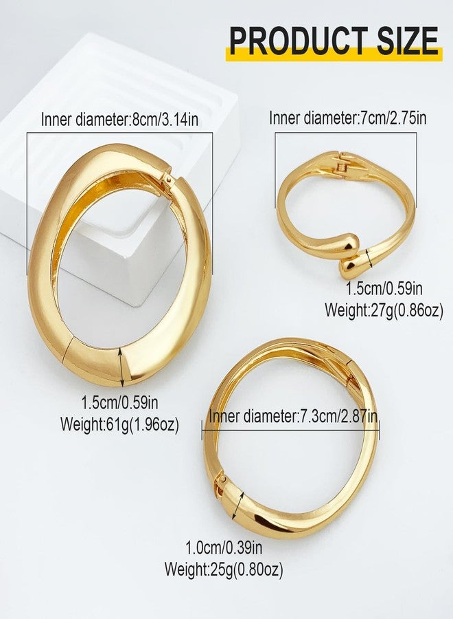 KOLODOGO Chunky Cuff Bangle Bracelets for Women Irregular Hinged Arm Cuff Open Hammered Wide Bracelet as Jewelry Gift - Image 4