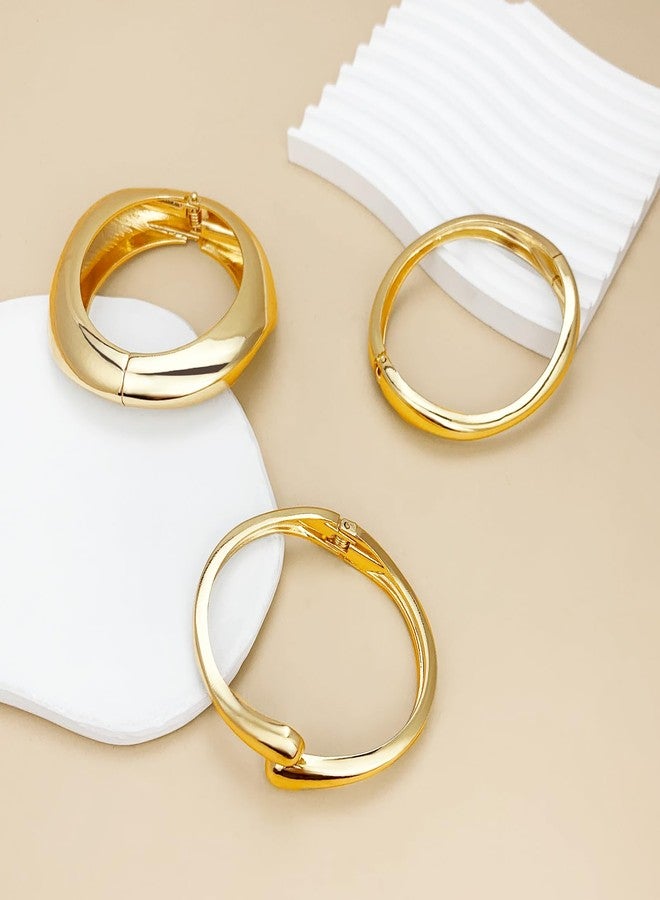 KOLODOGO Chunky Cuff Bangle Bracelets for Women Irregular Hinged Arm Cuff Open Hammered Wide Bracelet as Jewelry Gift - Image 5