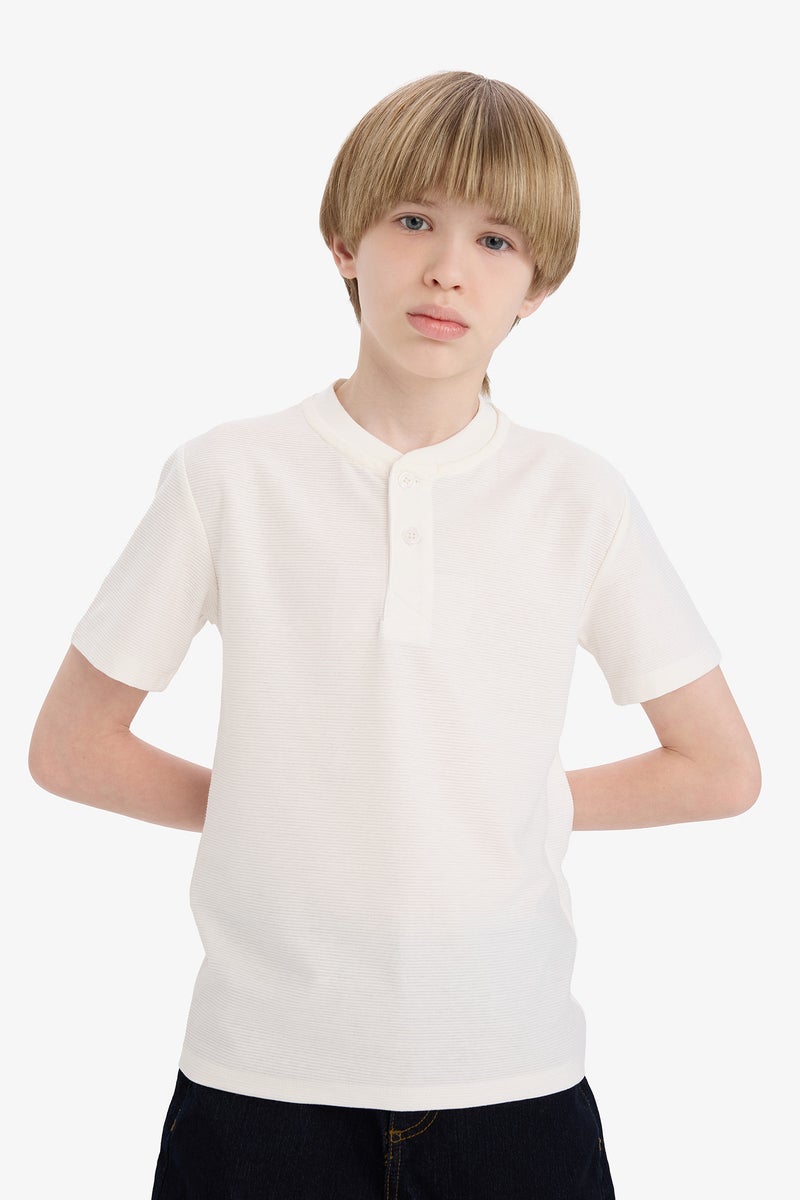 DeFacto Boy Regular Fit Judge Collar Short Sleeve T Shirt  - Image 2