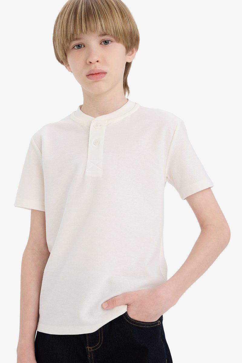 DeFacto Boy Regular Fit Judge Collar Short Sleeve T Shirt  - Image 1