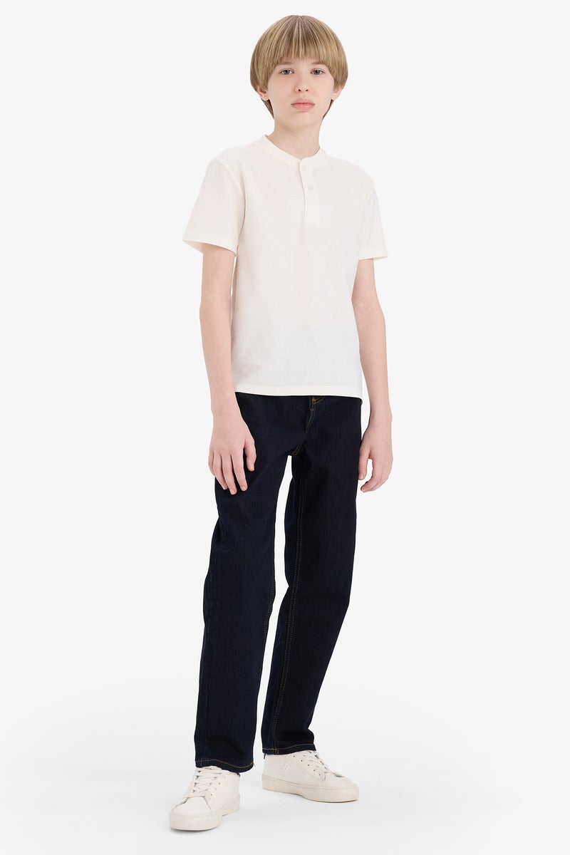 DeFacto Boy Regular Fit Judge Collar Short Sleeve T Shirt  - Image 5