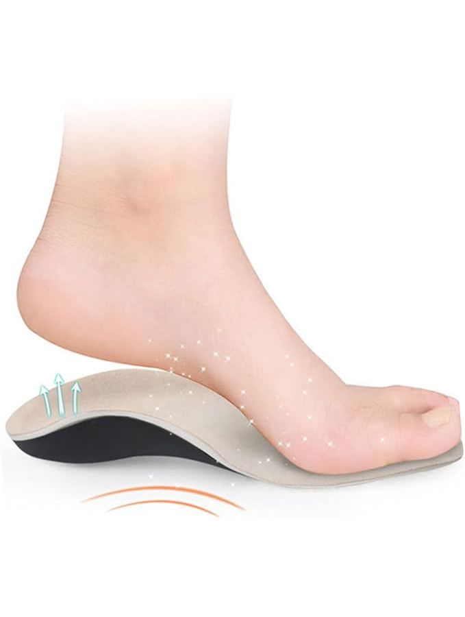 Boys And Girls Flatfoot Insoles Non Slip Breathable Odor Absorb Size 4 For Shoes - Image 1