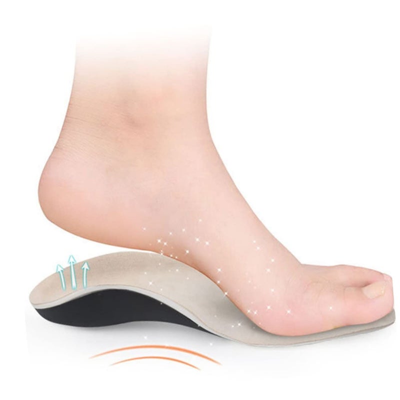 Boys And Girls Flatfoot Insoles Non Slip Breathable Odor Absorb Size 4 For Shoes - Image 2
