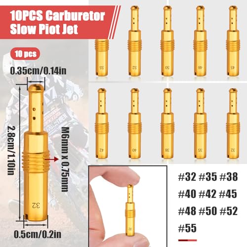 FixlyFido 40 Pcs Carburetor Main Jet Slow Pilot Jet Kit - Fit for PWK Keihin OKO CVK Crab, Includes 30Pcs Main Jets and 10Pcs Slow Pilot Jet - Replace SCL-2018090002-ZH-T-01/02 SCL-2018090001/03-ZH-T-0101 - Image 3
